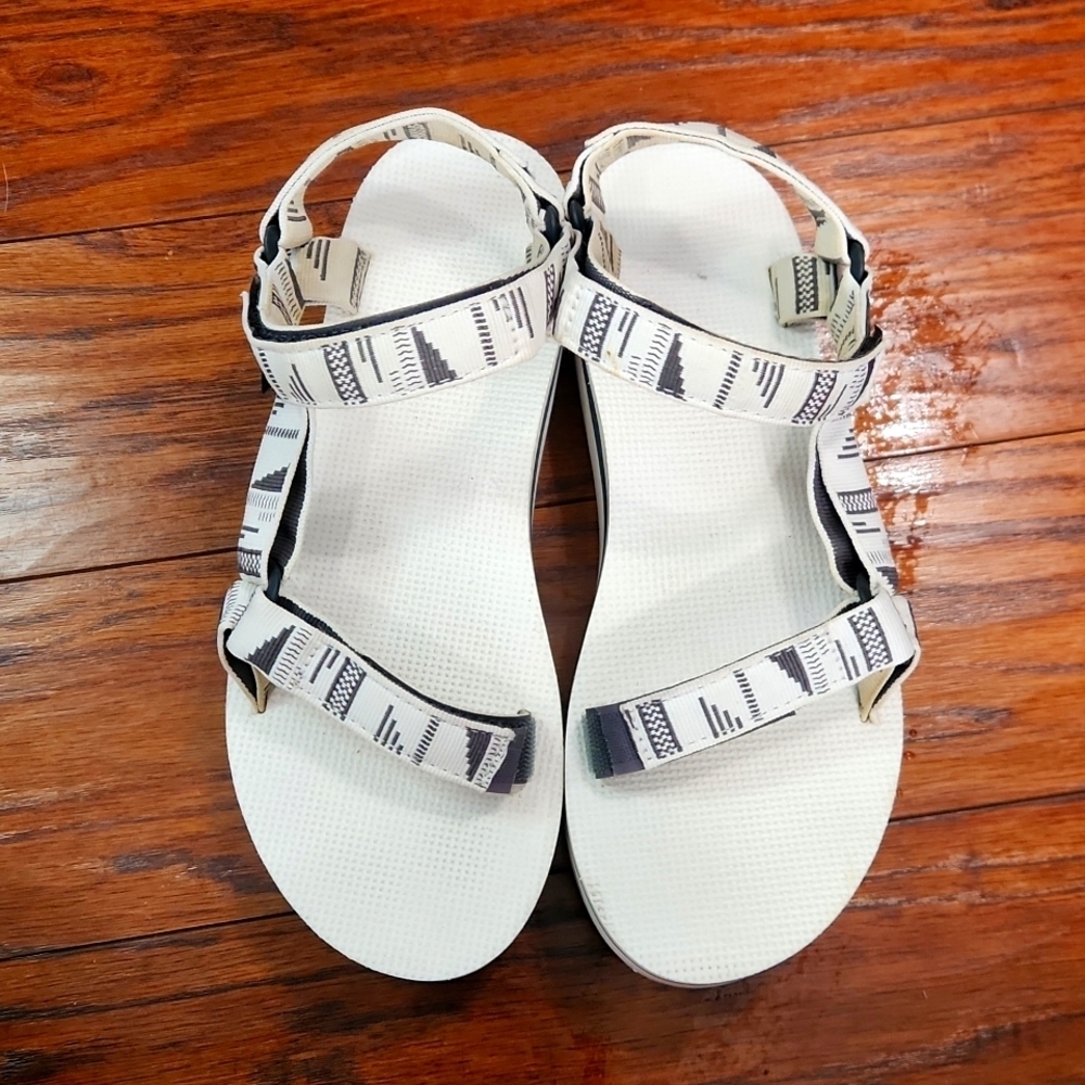 TEVA Platform Chara Bright White Sandals - Picture 3 of 7